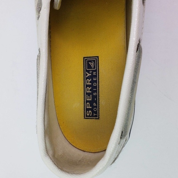 Sperry Top Sider Womens Size 9.5 White Sequin Slip On Casual Boat Shoes 9447160 - Picture 11 of 12